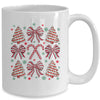 Coquette Bow Tree Cake Candy Cane Merry Christmas Girls Kids Mug | teecentury