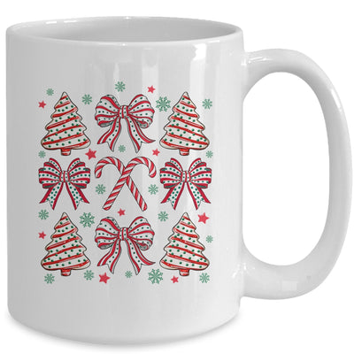 Coquette Bow Tree Cake Candy Cane Merry Christmas Girls Kids Mug | teecentury