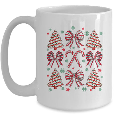 Coquette Bow Tree Cake Candy Cane Merry Christmas Girls Kids Mug | teecentury