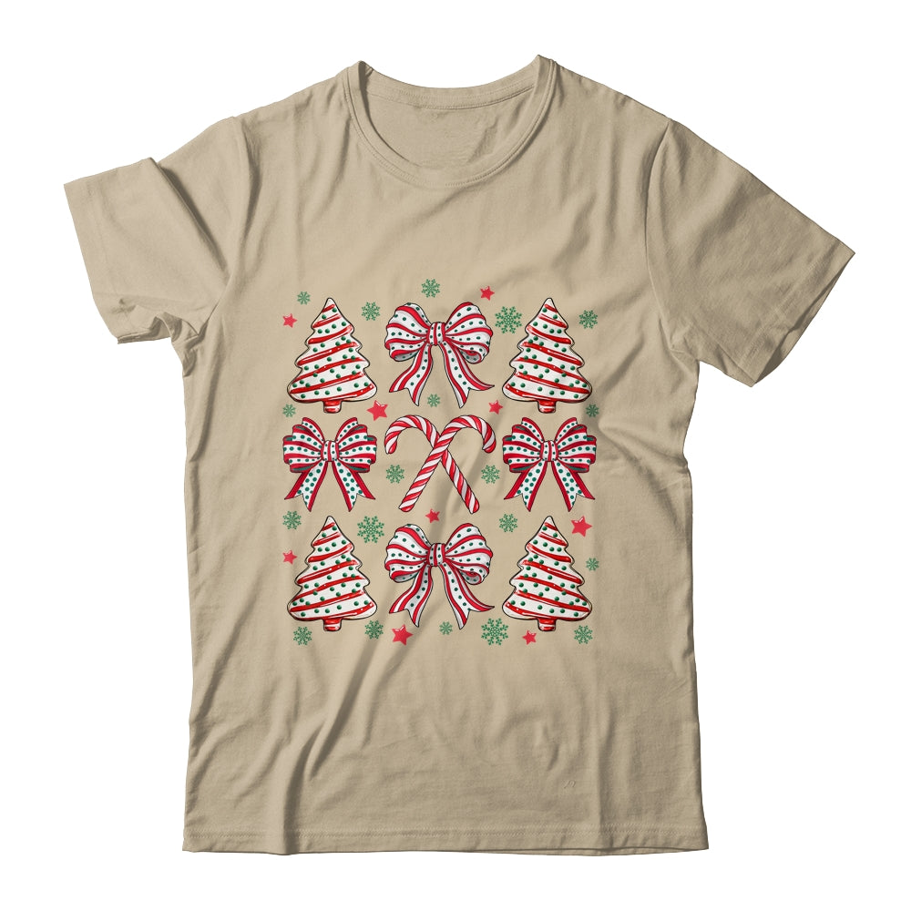 Coquette Bow Tree Cake Candy Cane Merry Christmas Girls Kids Shirt & Sweatshirt | teecentury