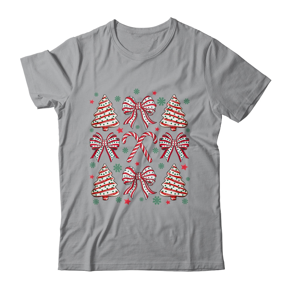 Coquette Bow Tree Cake Candy Cane Merry Christmas Girls Kids Shirt & Sweatshirt | teecentury