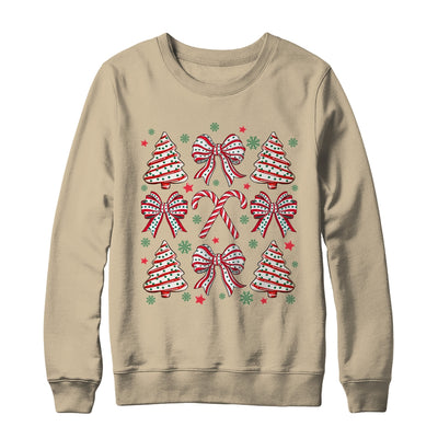 Coquette Bow Tree Cake Candy Cane Merry Christmas Girls Kids Shirt & Sweatshirt | teecentury