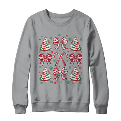 Coquette Bow Tree Cake Candy Cane Merry Christmas Girls Kids Shirt & Sweatshirt | teecentury