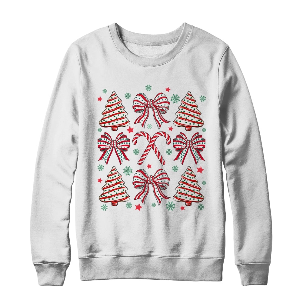 Coquette Bow Tree Cake Candy Cane Merry Christmas Girls Kids Shirt & Sweatshirt | teecentury