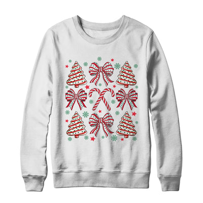 Coquette Bow Tree Cake Candy Cane Merry Christmas Girls Kids Shirt & Sweatshirt | teecentury