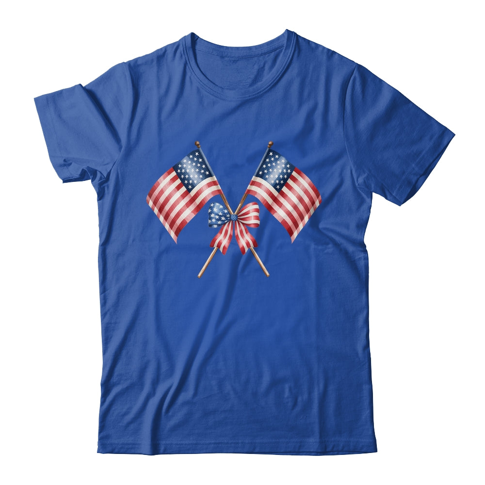 Coquette Bow USA 4th Of July America American Girls Women Shirt & Tank Top | teecentury