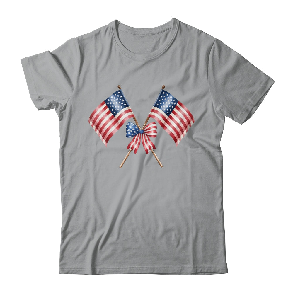 Coquette Bow USA 4th Of July America American Girls Women Shirt & Tank Top | teecentury