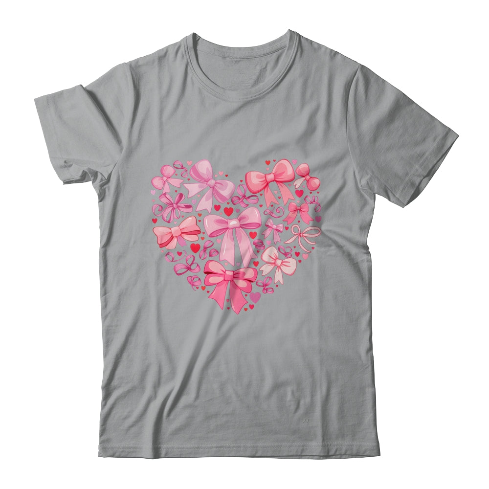 Coquette Bow Valentine Heart Love Valentines Day Girl Shirt & Sweatshirt | teecentury