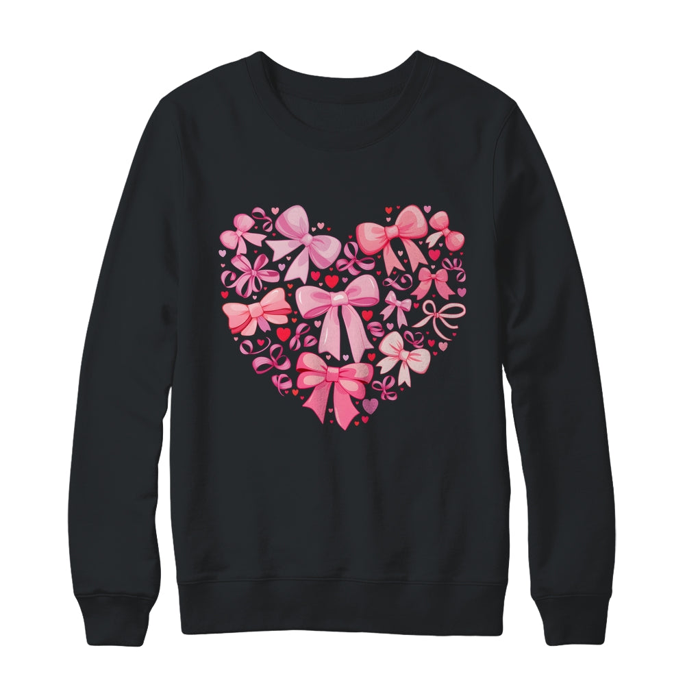 Coquette Bow Valentine Heart Love Valentines Day Girl Shirt & Sweatshirt | teecentury