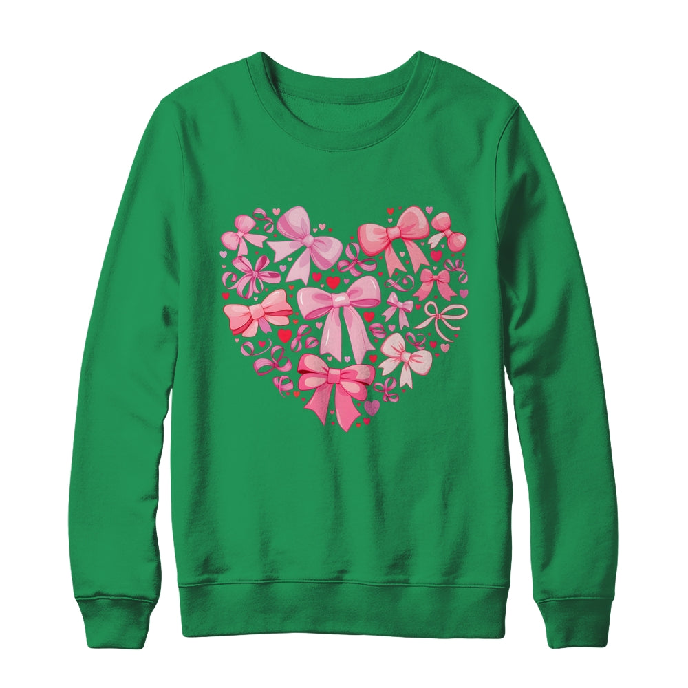 Coquette Bow Valentine Heart Love Valentines Day Girl Shirt & Sweatshirt | teecentury