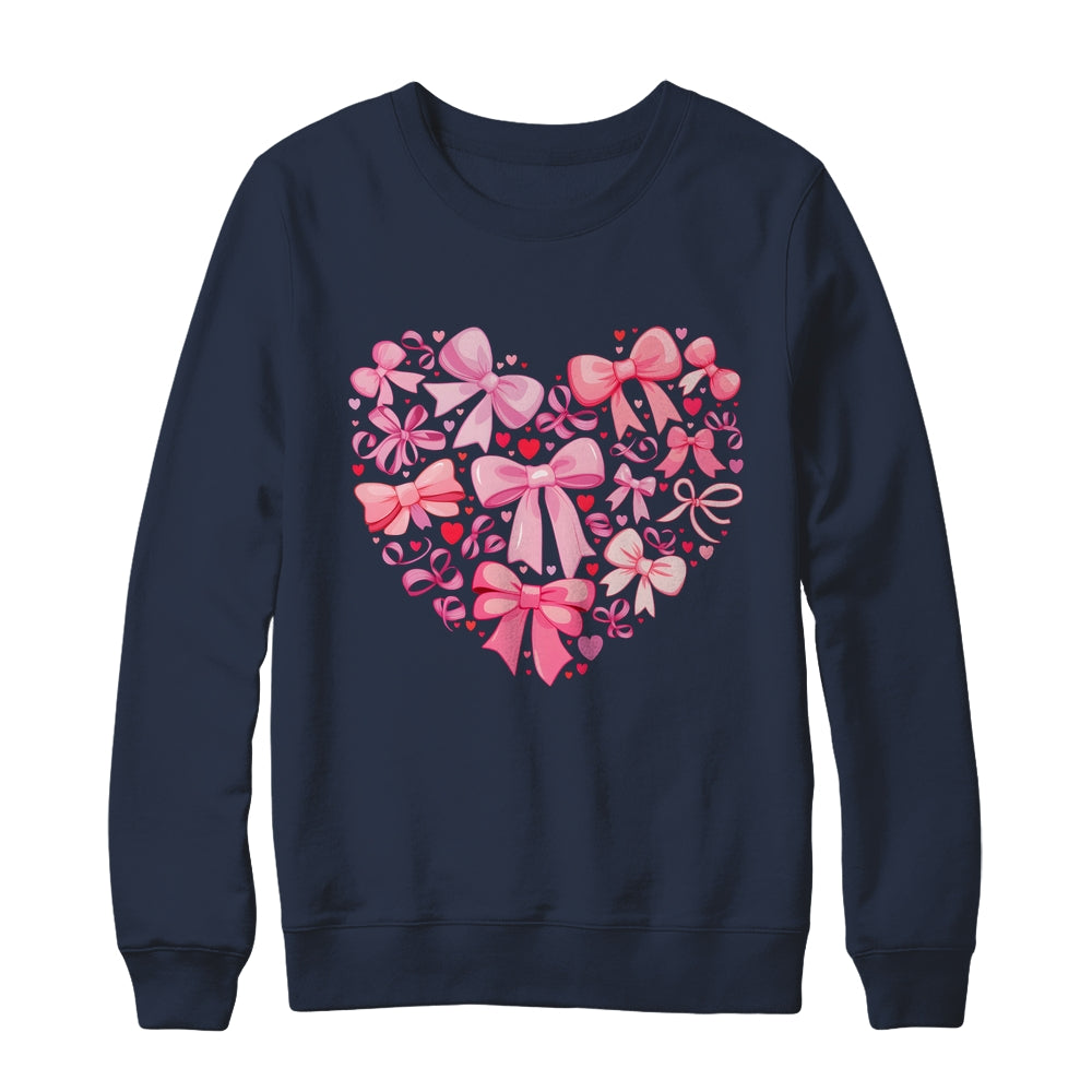 Coquette Bow Valentine Heart Love Valentines Day Girl Shirt & Sweatshirt | teecentury