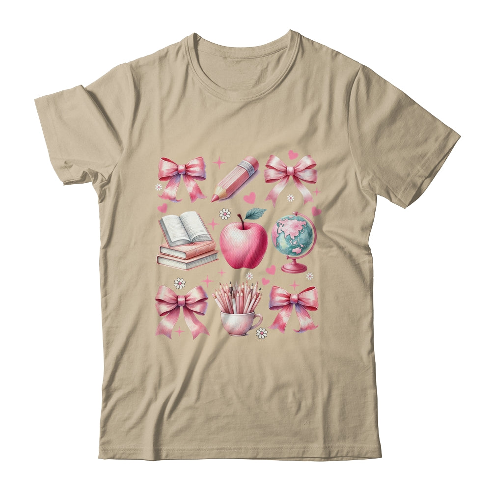 Coquette Bows Cute Teacher Life Back To School Teach Inspire Shirt & Sweatshirt | teecentury