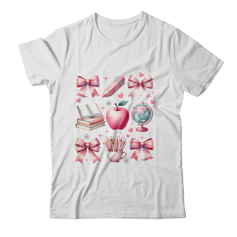 Coquette Bows Cute Teacher Life Back To School Teach Inspire Shirt & Sweatshirt | teecentury
