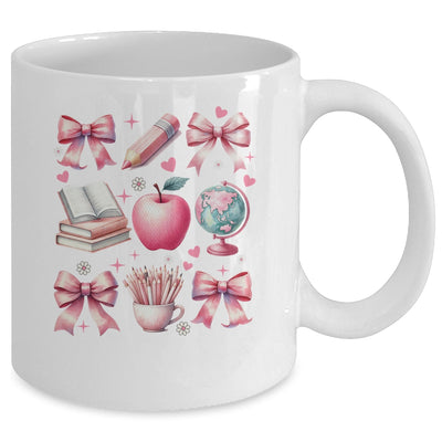 Coquette Bows Cute Teacher Life Back To School Teach Inspire Mug | teecentury