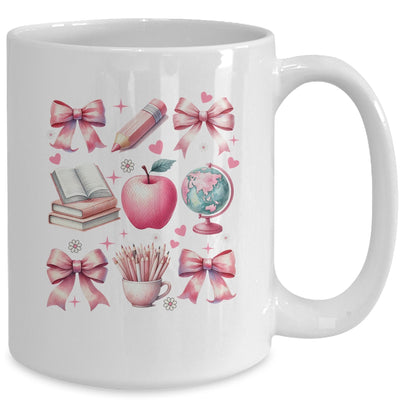 Coquette Bows Cute Teacher Life Back To School Teach Inspire Mug | teecentury