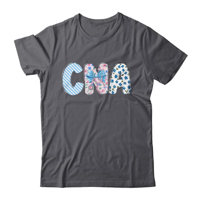 Coquette CNA Nurse Blue Floral Stethoscope Bow Cute Nurse Shirt & Tank Top | teecentury