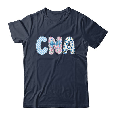 Coquette CNA Nurse Blue Floral Stethoscope Bow Cute Nurse Shirt & Tank Top | teecentury