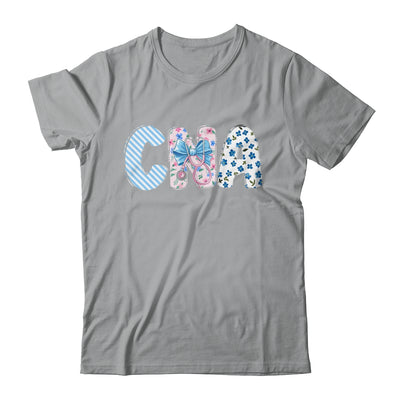Coquette CNA Nurse Blue Floral Stethoscope Bow Cute Nurse Shirt & Tank Top | teecentury