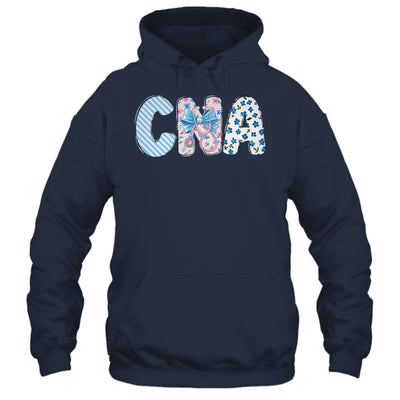 Coquette CNA Nurse Blue Floral Stethoscope Bow Cute Nurse Shirt & Tank Top | teecentury