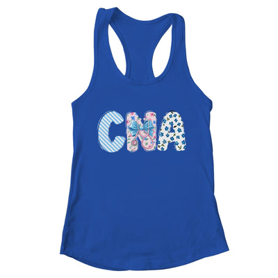 Coquette CNA Nurse Blue Floral Stethoscope Bow Cute Nurse Shirt & Tank Top | teecentury