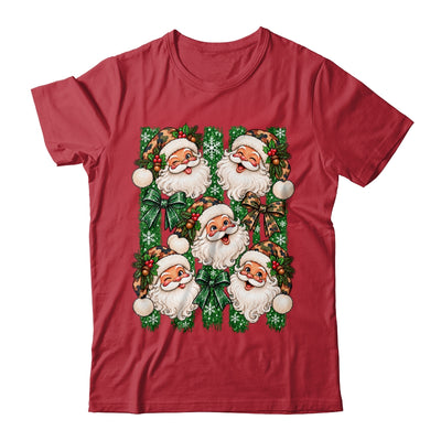 Coquette Christmas Camo Santa Faces Holiday Graphic Women Shirt & Sweatshirt | teecentury