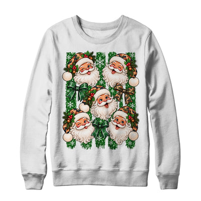 Coquette Christmas Camo Santa Faces Holiday Graphic Women Shirt & Sweatshirt | teecentury