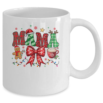 Coquette Christmas Mama Holiday Leopard Buffalo Plaid Mom Mug | teecentury