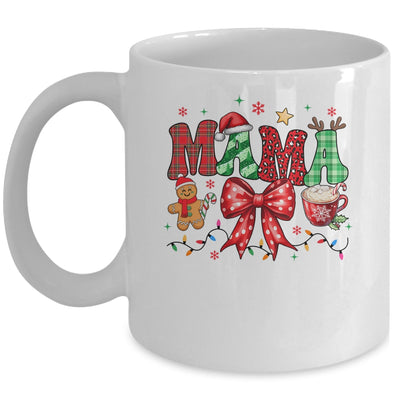 Coquette Christmas Mama Holiday Leopard Buffalo Plaid Mom Mug | teecentury