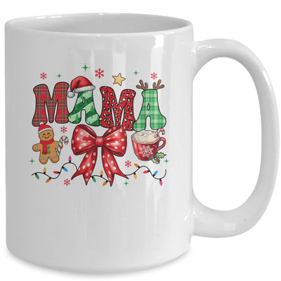 Coquette Christmas Mama Holiday Leopard Buffalo Plaid Mom Mug | teecentury