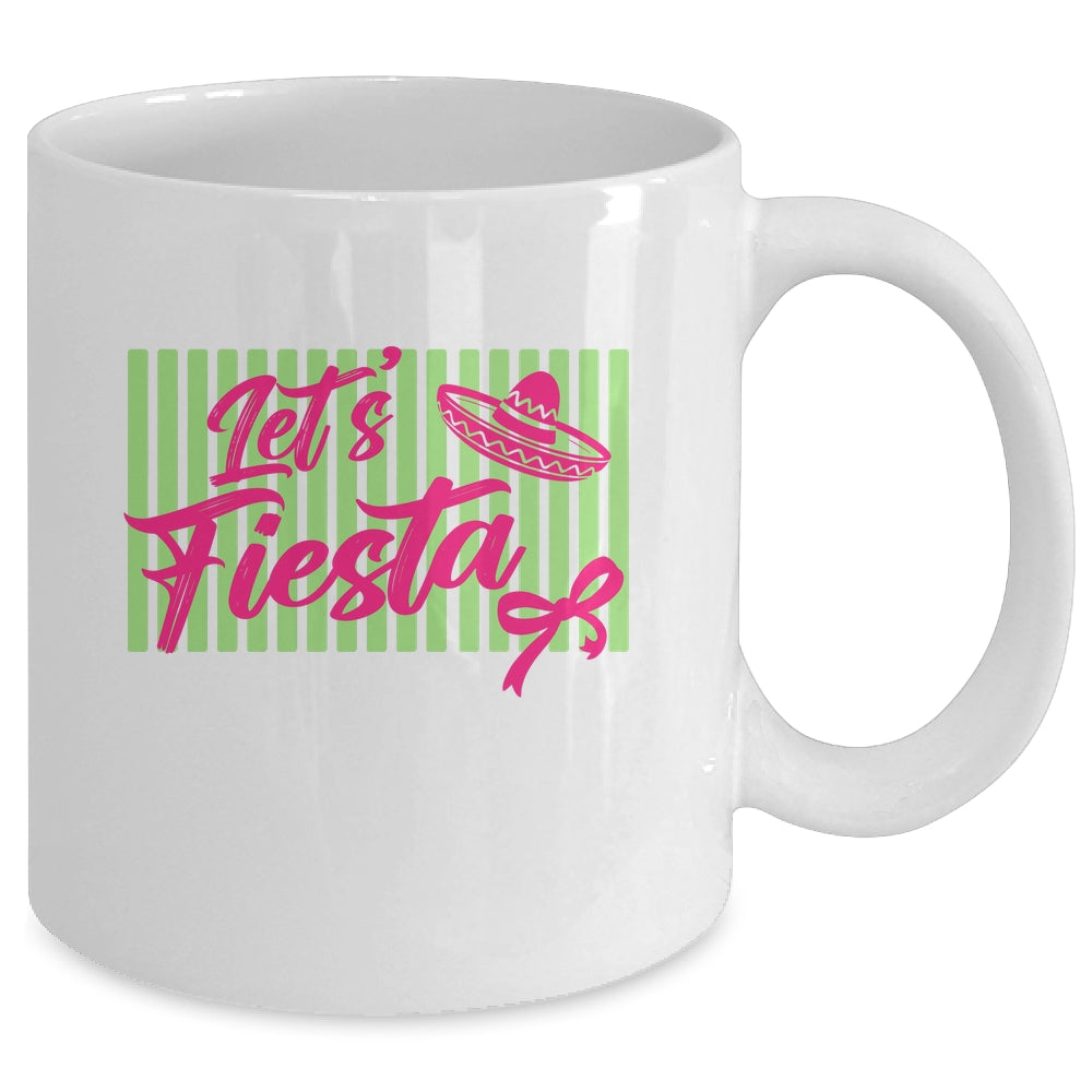 Coquette Cinco De May Let's Fiesta Mexican Striped Women Mug | teecentury