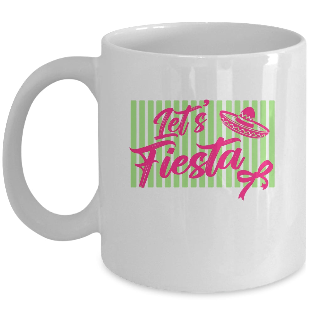 Coquette Cinco De May Let's Fiesta Mexican Striped Women Mug | teecentury
