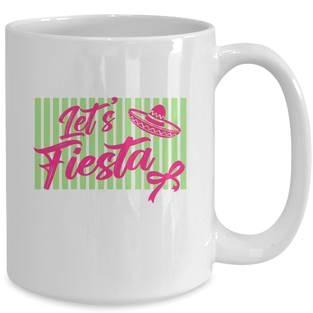 Coquette Cinco De May Let's Fiesta Mexican Striped Women Mug | teecentury