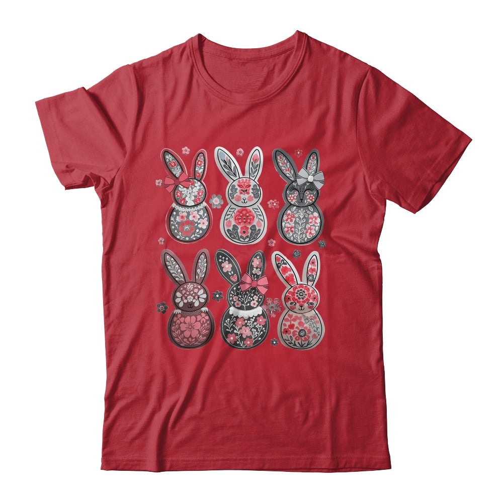 Coquette Easter Bunny Bow Floral Retro Easter Girls Kids Shirt & Sweatshirt | teecentury