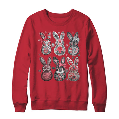 Coquette Easter Bunny Bow Floral Retro Easter Girls Kids Shirt & Sweatshirt | teecentury