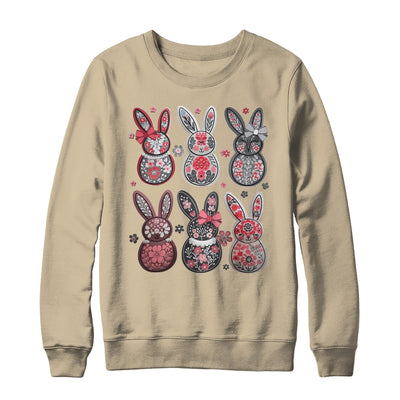 Coquette Easter Bunny Bow Floral Retro Easter Girls Kids Shirt & Sweatshirt | teecentury