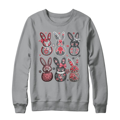 Coquette Easter Bunny Bow Floral Retro Easter Girls Kids Shirt & Sweatshirt | teecentury