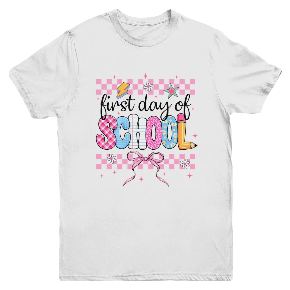 Coquette First Day Of School Back To School Teacher 1st Day Youth Shirt | teecentury
