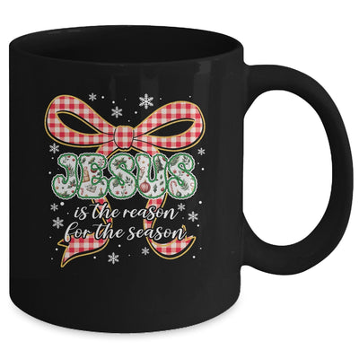 Coquette Floral Christmas Jesus Is The Reason For The Season Mug | teecentury