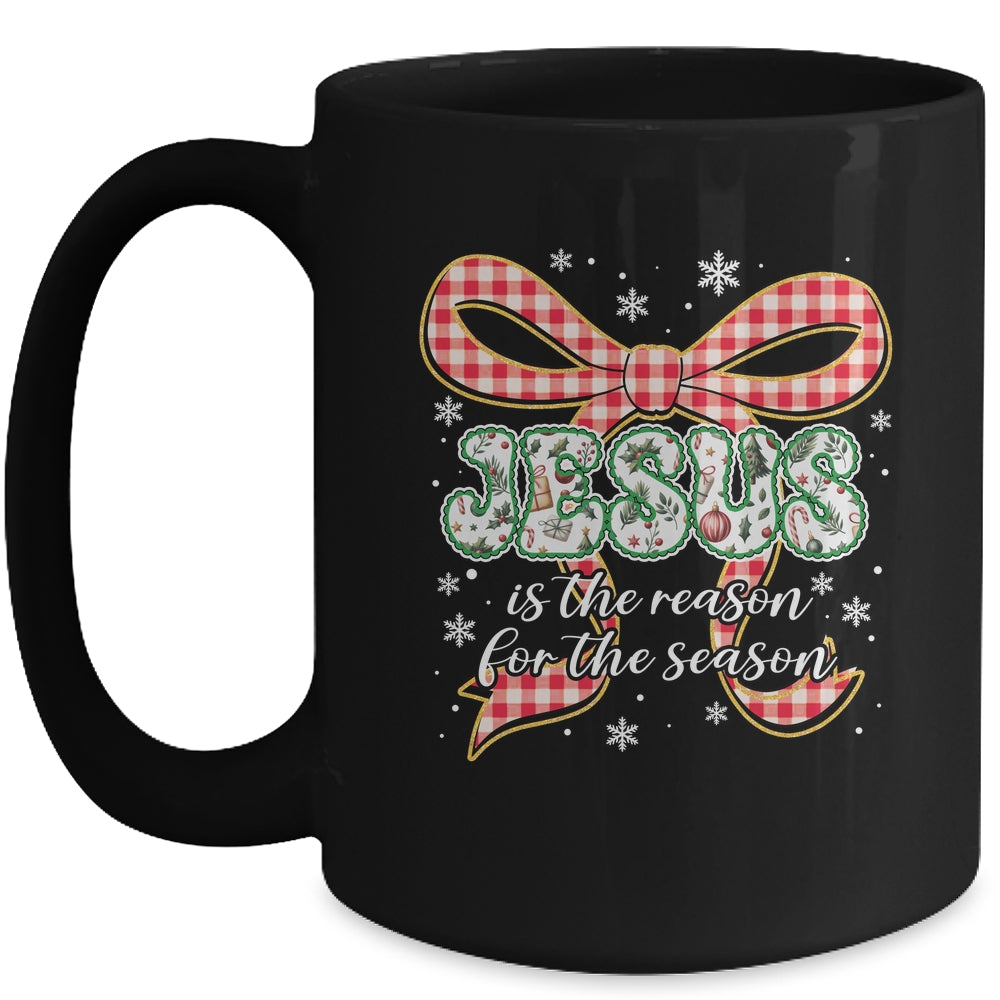 Coquette Floral Christmas Jesus Is The Reason For The Season Mug | teecentury