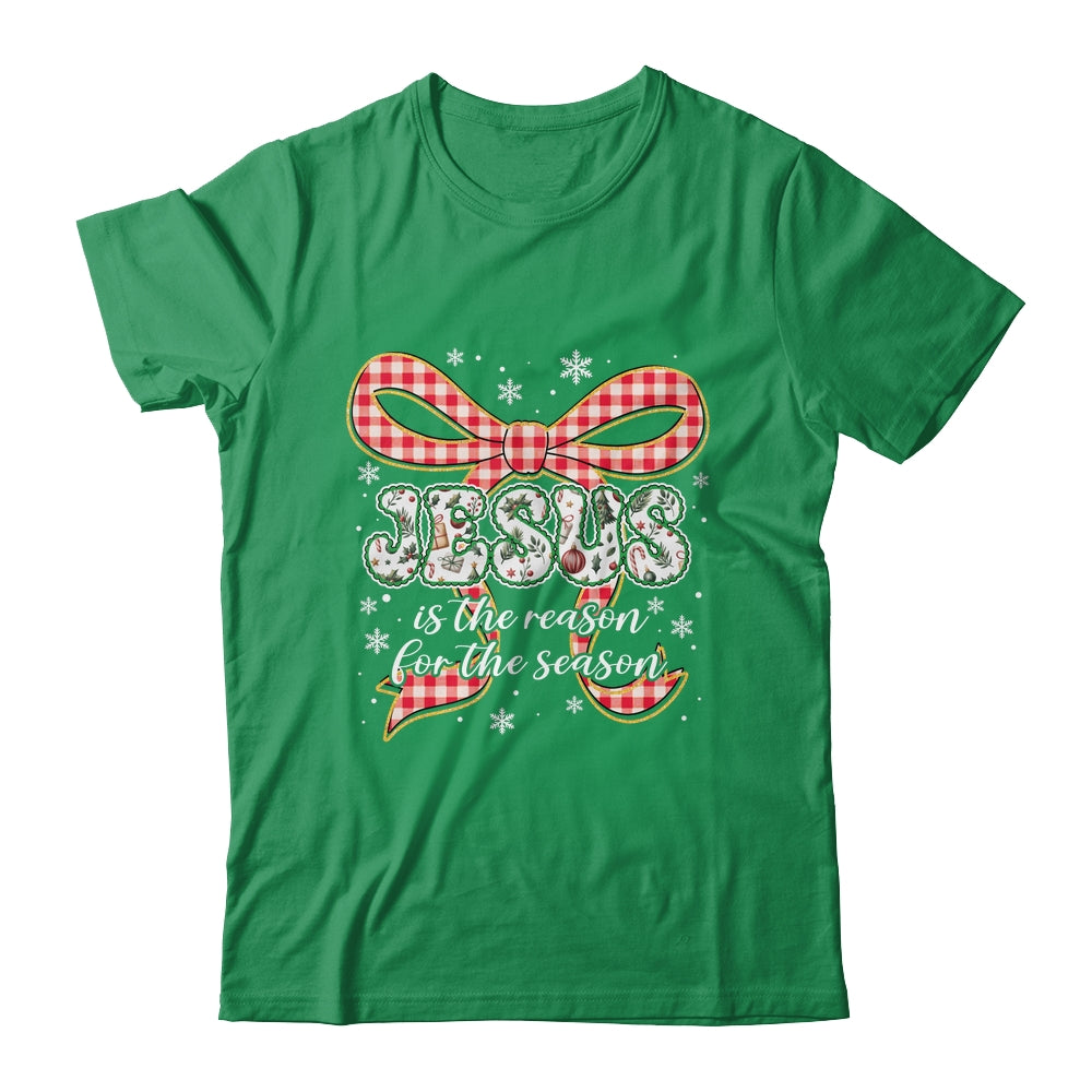 Coquette Floral Christmas Jesus Is The Reason For The Season Shirt & Sweatshirt | teecentury