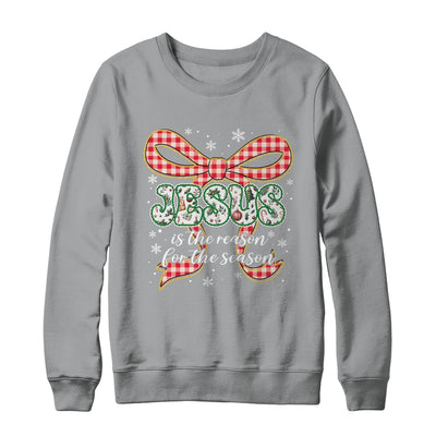 Coquette Floral Christmas Jesus Is The Reason For The Season Shirt & Sweatshirt | teecentury