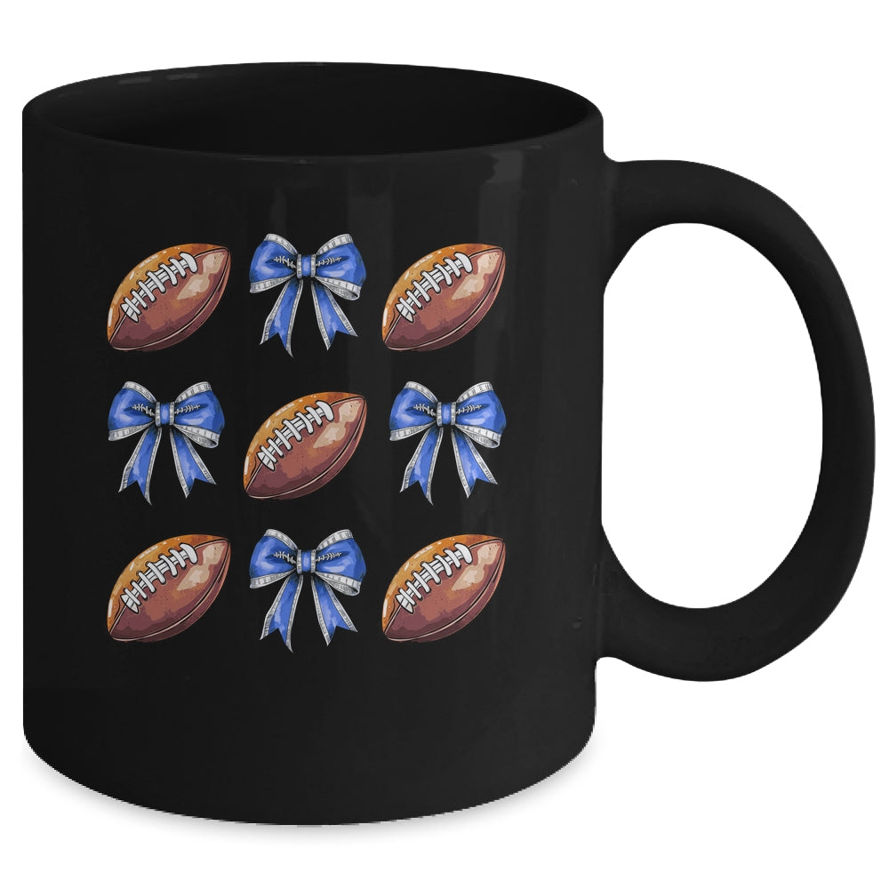 Coquette Football Bow Football Mom Game Day Women Girls Kids Mug | teecentury