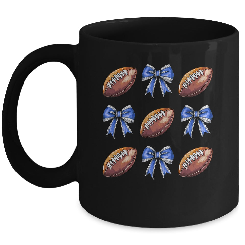Coquette Football Bow Football Mom Game Day Women Girls Kids Mug | teecentury