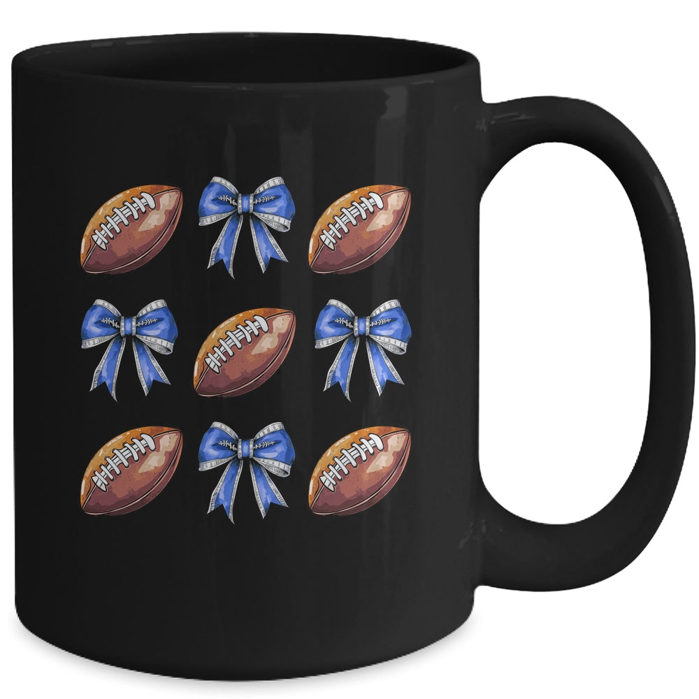 Coquette Football Bow Football Mom Game Day Women Girls Kids Mug | teecentury