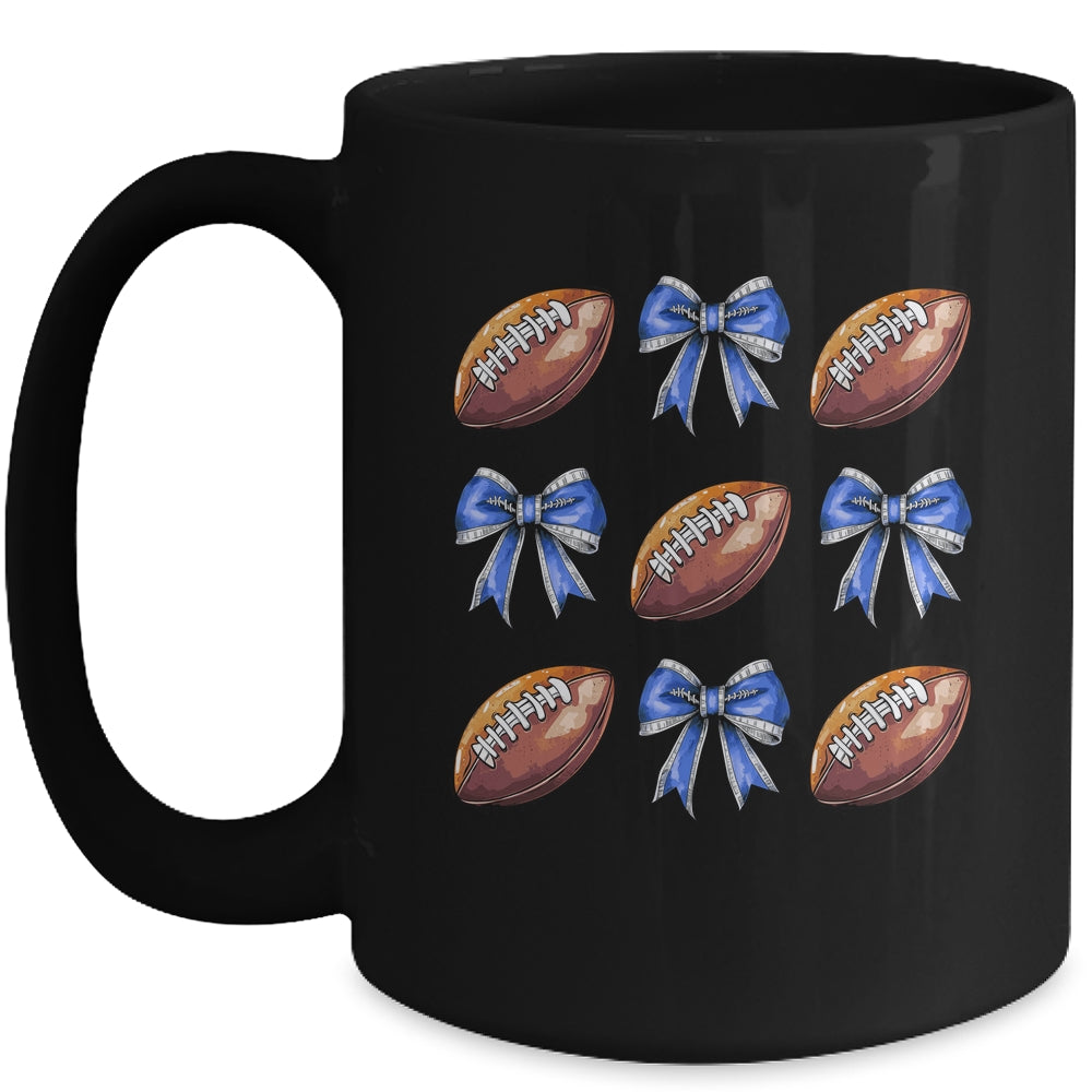 Coquette Football Bow Football Mom Game Day Women Girls Kids Mug | teecentury
