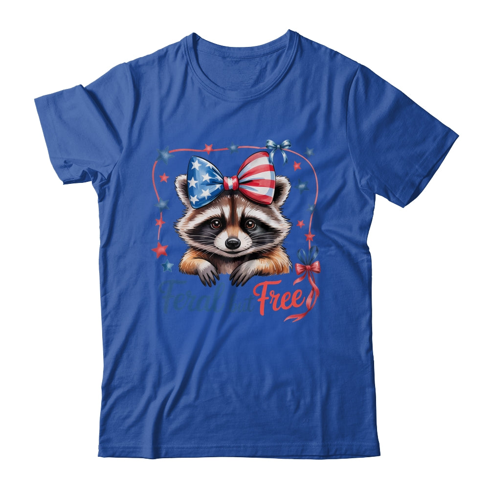 Coquette Funny Raccoon 4th Of July Patriotic Feral But Free Shirt & Tank Top | teecentury