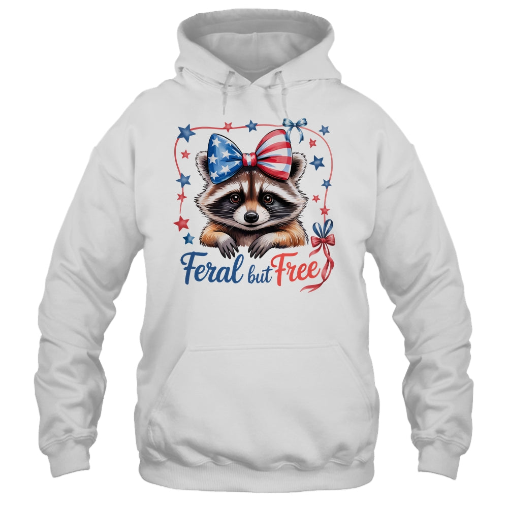 Coquette Funny Raccoon 4th Of July Patriotic Feral But Free Shirt & Tank Top | teecentury