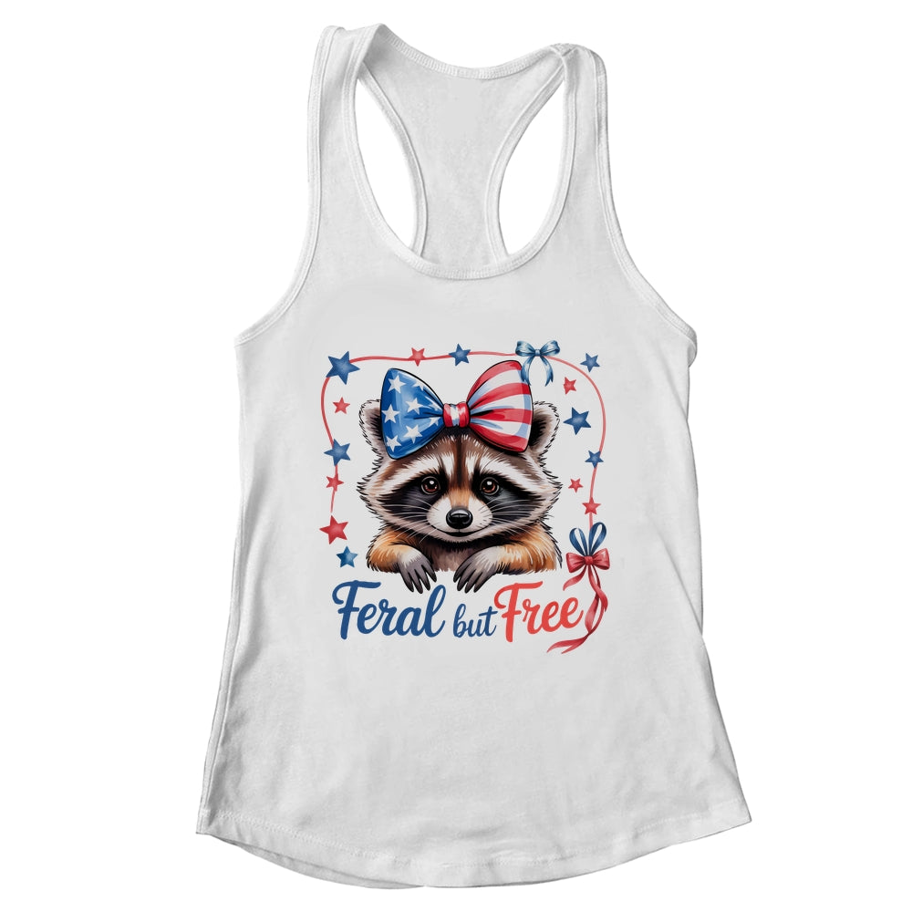 Coquette Funny Raccoon 4th Of July Patriotic Feral But Free Shirt & Tank Top | teecentury