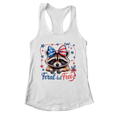 Coquette Funny Raccoon 4th Of July Patriotic Feral But Free Shirt & Tank Top | teecentury