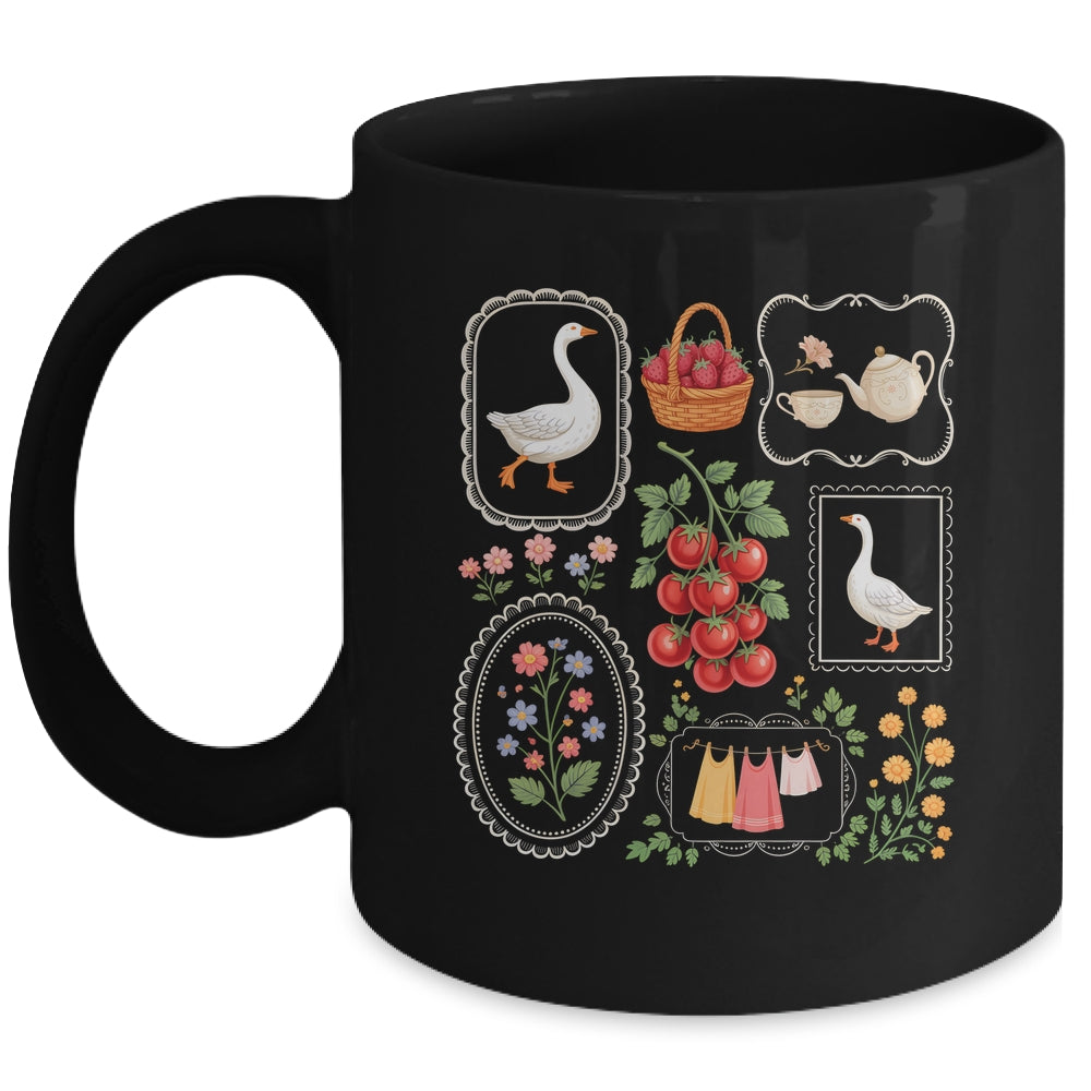 Coquette Goose Cottagecore Floral Gardening Farmer Women Mug | teecentury